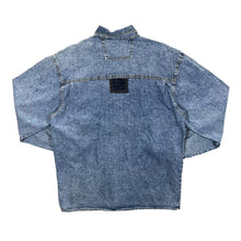 Load image into Gallery viewer, Vintage Cowboy Western Acid Wash Blue Denim Popper Long Sleeve Shirt
