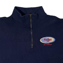 Load image into Gallery viewer, Vintage Hard Rock Cafe &quot;San Francisco&quot; Embroidered Souvenir 1/4 Zip Pullover Sweatshirt
