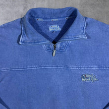 Load image into Gallery viewer, Early 00&#39;s Weird Fish Embroidered Logo Washed Blue 1/4 Zip Pullover Sweatshirt
