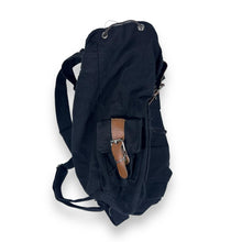 Load image into Gallery viewer, Vintage Classic Black Canvas Cotton Drawstring Backpack Rucksack Bag
