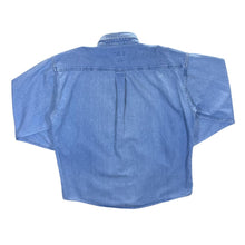 Load image into Gallery viewer, Vintage Club Room Blue Denim Long Sleeve Button-Up Cotton Shirt
