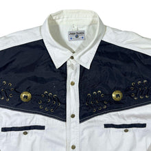 Load image into Gallery viewer, Vintage John Baner Cowboy Western White Black Long Sleeve Cotton Shirt
