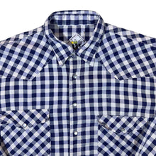 Load image into Gallery viewer, Vintage Original Evolution Cowboy Western Blue White Check Pearl Snap Popper Long Sleeve Shirt
