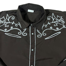 Load image into Gallery viewer, Boland Cowboy Western Embroidered Brown Long Sleeve Polyester Shirt
