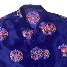 Load image into Gallery viewer, Early 00&#39;s Dian Dian Tong Traditional Dragon Gothic Patterned Blue Short Sleeve Shirt

