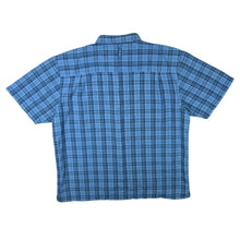 Load image into Gallery viewer, The North Face TNF Blue Grey White Check Utility Hiking Short Sleeve Shirt
