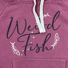 Load image into Gallery viewer, WEIRD FISH Big Spellout Graphic Embroidered Fish Pink Pullover Hoodie
