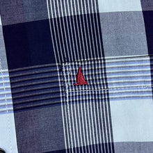 Load image into Gallery viewer, MUSTO &quot;Custom Fit&quot; Blue Grey Plaid Check Short Sleeve Button-Up Shirt
