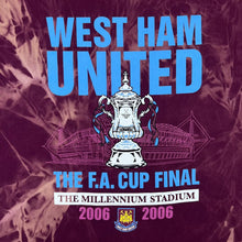 Load image into Gallery viewer, WEST HAM UNITED &quot;The F.A. Cup Final 2006&quot; Football Souvenir Graphic Tie Dye T-Shirt
