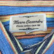 Load image into Gallery viewer, Vintage MAURO LESANDRO Multi Block Striped Short Sleeve Cotton Shirt
