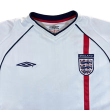 Load image into Gallery viewer, Early 00&#39;s UMBRO ENGLAND 2001-2003 Embroidered White Home Football Shirt
