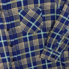 Load image into Gallery viewer, Vintage J-Explorer Navy Plaid Check Long Sleeve Cotton Flannel Shirt
