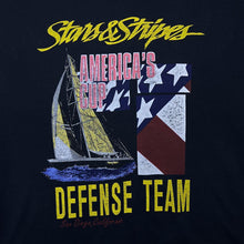 Load image into Gallery viewer, Vintage Stars &amp; Stripes "America's Cup Defense Team" Graphic Black T-Shirt
