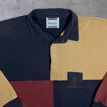 Load image into Gallery viewer, Vintage Wrangler Colour Block Black Red Yellow Long Sleeve Cotton Polo Shirt
