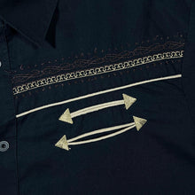 Load image into Gallery viewer, Atlas For Men Cowboy Western Embroidered Black Cotton Long Sleeve Shirt
