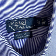 Load image into Gallery viewer, POLO RALPH LAUREN &quot;Custom Fit Dress Shirt&quot; Blue White Pinstriped Long Sleeve Shirt
