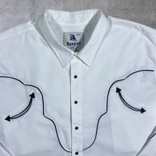 Load image into Gallery viewer, Vintage Rangers Original Cowboy Western White Popper Long Sleeve Shirt
