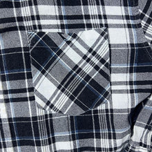 Load image into Gallery viewer, Early 00's Identic Black White Grey Plaid Check Long Sleeve Cotton Flannel Shirt
