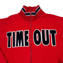 Load image into Gallery viewer, Early 00’s TIMEOUT Embroidered Chenille Spellout Zip Sweatshirt
