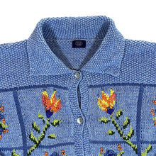 Load image into Gallery viewer, Vintage Casual Club Debenhams Floral Granny Ramie Cotton Knit Button Cardigan Sweater
