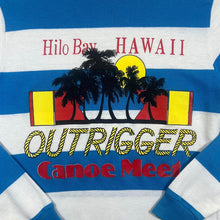 Load image into Gallery viewer, Vintage 90&#39;s New Connections &quot;Hilo Bay Hawaii Canoe Meet&quot; Striped Lightweight Sweatshirt
