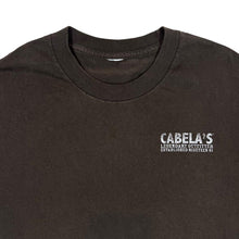 Load image into Gallery viewer, Early 00&#39;s CABELA&#39;S &quot;Evil Eyes Fishing Team&quot; Logo Spellout Graphic Brown T-Shirt
