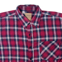 Load image into Gallery viewer, Vintage J.Explorer Red Navy White Plaid Check Long Sleeve Cotton Flannel Shirt
