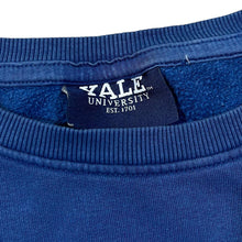 Load image into Gallery viewer, YALE UNIVERSITY Embroidered Big College Spellout Blue Crewneck Sweatshirt
