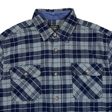 Load image into Gallery viewer, JACHS &quot;Heritage Flannel&quot; Classic Navy Grey Check Long Sleeve Flannel Shirt
