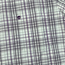 Load image into Gallery viewer, Vintage TIMBERLAND Classic Purple White Plaid Check Cotton Short Sleeve Shirt
