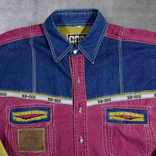 Load image into Gallery viewer, Vintage Smith &amp; Brooks Pink Yellow Blue Western Popper Cotton Long Sleeve Shirt
