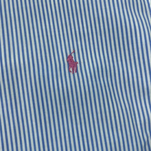 Load image into Gallery viewer, RALPH LAUREN "Custom Fit" Striped Embroidered Mini Logo Short Sleeve Cotton Shirt
