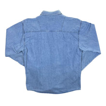Load image into Gallery viewer, Vintage Jacques Lorant Cowboy Western Lace Panel Blue Denim Long Sleeve Shirt
