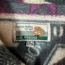 Load image into Gallery viewer, Vintage 90&#39;s LE FROG Patterned Colour Block 1/4 Zip Pullover Fleece Sweatshirt
