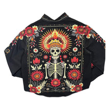 Load image into Gallery viewer, Gothic Skeleton Flower Day Of The Dead Style Graphic Long Sleeve Shirt
