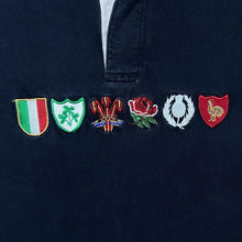 Load image into Gallery viewer, Cotton Traders Classics Six Nations Rugby Embroidered Colour Block Long Sleeve Polo Shirt
