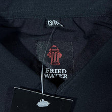 Load image into Gallery viewer, Fried Water Gothic Horror Flaming Biker Skeleton Graphic Black Shirt
