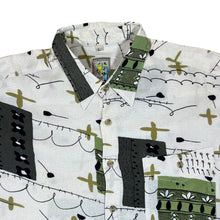 Load image into Gallery viewer, Vintage 90's FASHION REPORT Abstract Crazy Festival Patterned Viscose Short Sleeve Shirt
