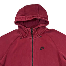 Load image into Gallery viewer, NIKE Classic Basic Embroidered Mini Logo Burgundy Red Zip Hoodie
