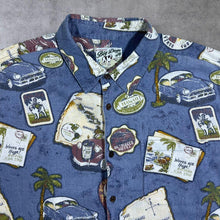 Load image into Gallery viewer, Vintage Big Dogs Hawaiian Tropical All-Over Print Patterned Linen Blend Short Sleeve Shirt

