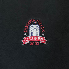 Load image into Gallery viewer, Vintage POLO GOLF RALPH LAUREN &quot;US Open 2003&quot; Golf Mini Logo Black Crewneck Sweatshirt
