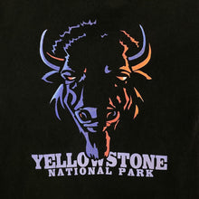 Load image into Gallery viewer, Early 00’s Yellowstone National Park Bison Souvenir Spellout Graphic Black T-Shirt
