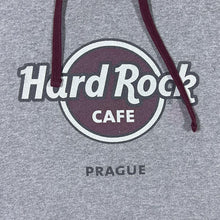 Load image into Gallery viewer, Hard Rock Cafe "Prague" Logo Souvenir Graphic Grey Burgundy Raglan Hoodie
