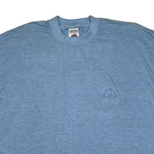 Load image into Gallery viewer, Vintage Fruit Of The Loom Embroidered Mini Logo Short Sleeve Cotton Blue T-Shirt
