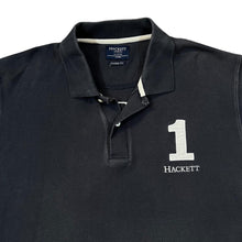 Load image into Gallery viewer, HACKETT LONDON &quot;Classic Fit&quot; Embroidered Navy Blue Short Sleeve Cotton Polo Shirt
