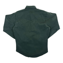 Load image into Gallery viewer, Vintage Wrangler Cowboy Western Pearl Snap Popper Green Long Sleeve Cotton Shirt
