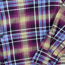 Load image into Gallery viewer, Vintage Johaj Pink Brown Beige White Plaid Check Long Sleeve Cotton Flannel Shirt
