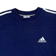 Load image into Gallery viewer, Vintage ADIDAS Classic Three Stripe Mini Logo Navy Blue Short Sleeve T-Shirt
