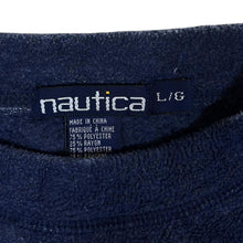 Load image into Gallery viewer, Early 00&#39;s Nautica Denim Embroidered Spellout Crewneck Fleece Sweatshirt
