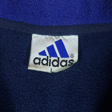 Load image into Gallery viewer, Vintage ADIDAS Classic Embroidered Mini Logo Blue Zip Fleece Sweatshirt
